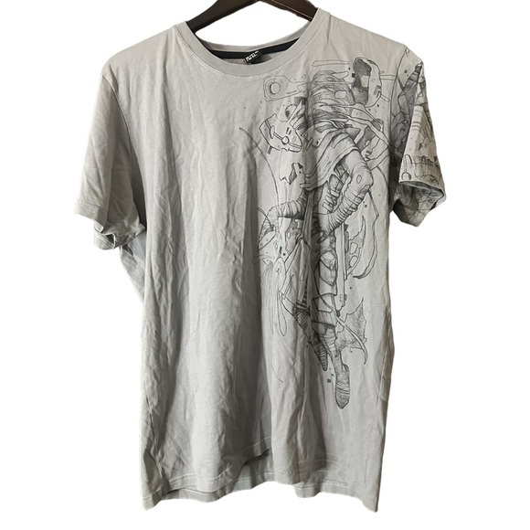 Plazmalab Other - Plazmalab Men's Gray Mech Graphic Crew Neck Short Sleeve T-Shirt Size XL